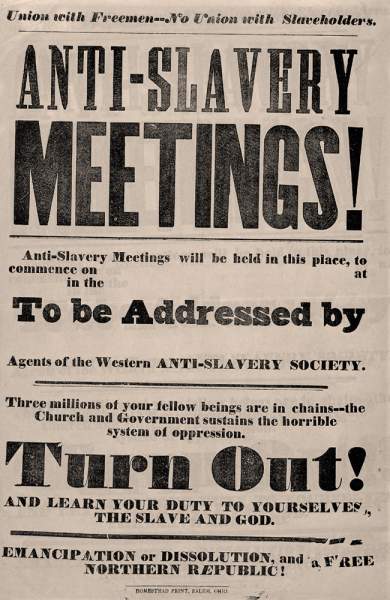 Anti-Slavery Broadside, Salem, Ohio, 1850