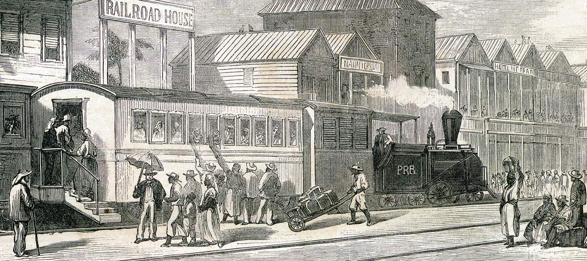 Aspinwall, Panama, late 1865, artist's impression, detail
