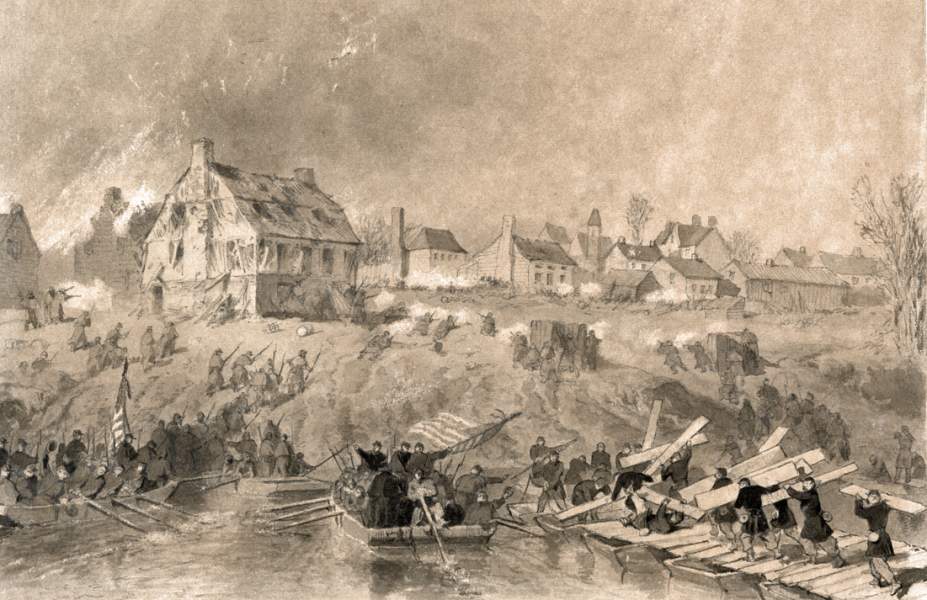 "Attack on Fredericksburg," December 1862, artist's impression