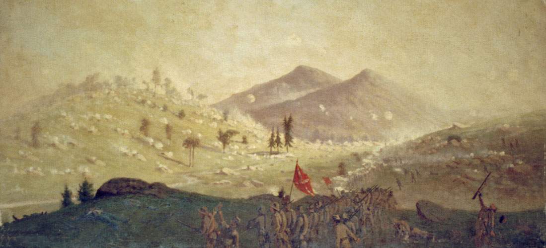 Edwin Forbes, "Attack on Little Round Top" July 2, 1863