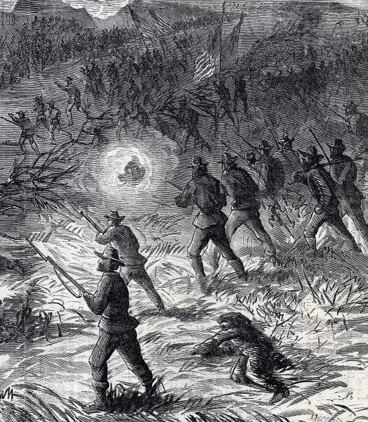 Union's Fifteenth Corps storming Fort McAllister, Savannah, Georgia, December 13, 1864, artist's impression, detail
