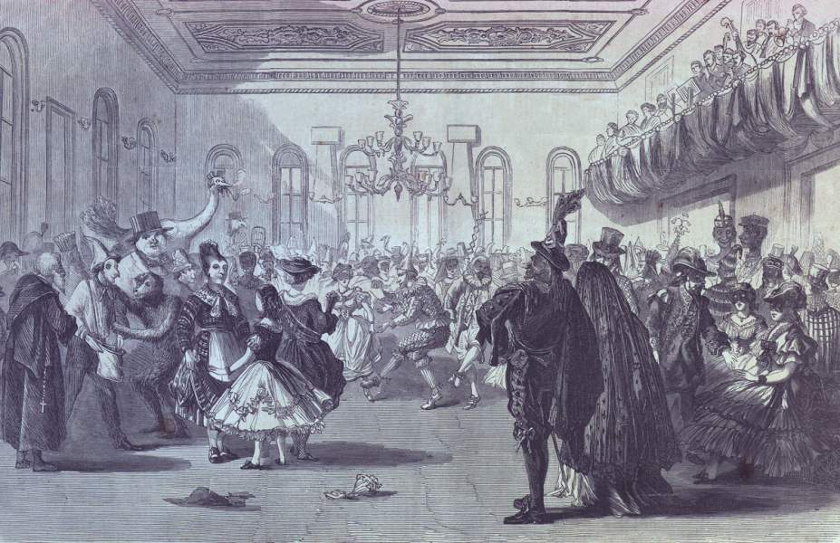 Fancy Dress Ball, Minot's Hall, Boston, Massachusetts, February 27, 1866, artist's impression