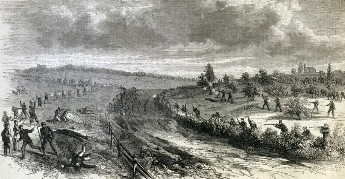 Battle of Ridgeway, Ontario, Canada, June 2, 1866, artist's impression