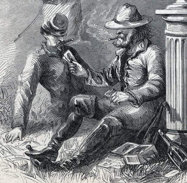 Confederate troops looting the Blair Mansion, near Washington, DC, July 11,1864, artist's impression, detail