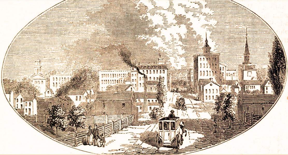 Bloomington, Illinois, 1861, artist's impression