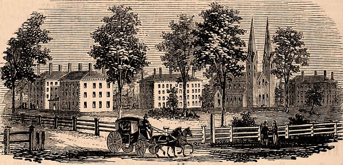 Bowdoin College, Brunswick, Maine, 1861, artist's impression