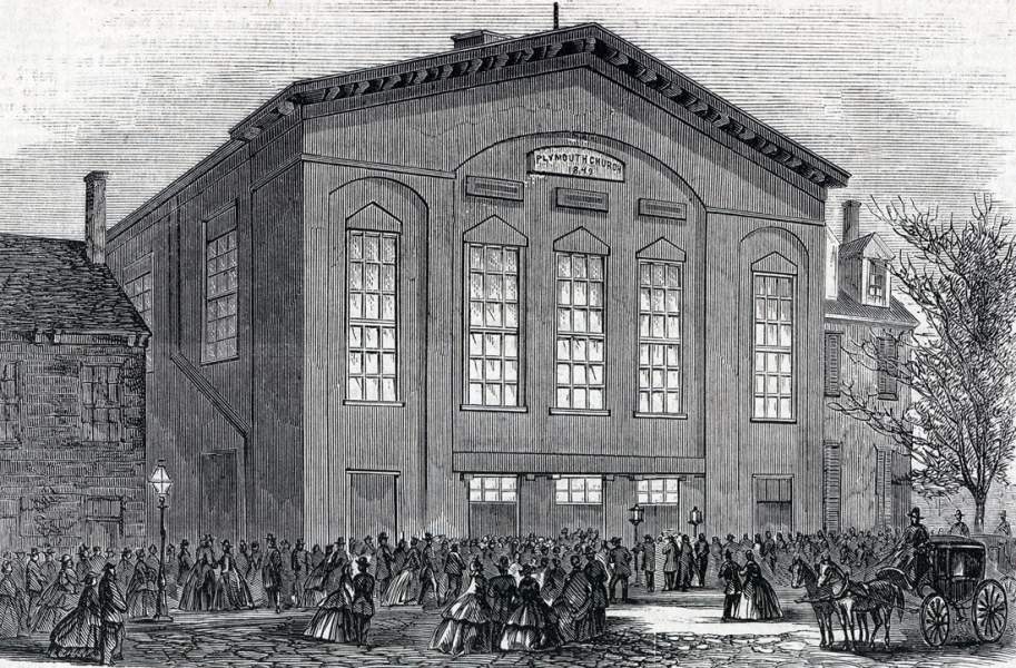 Plymouth Church, Brooklyn, New York, November 1863, artist's impression