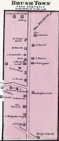 Brushtown, Pennsylvania, 1872, map