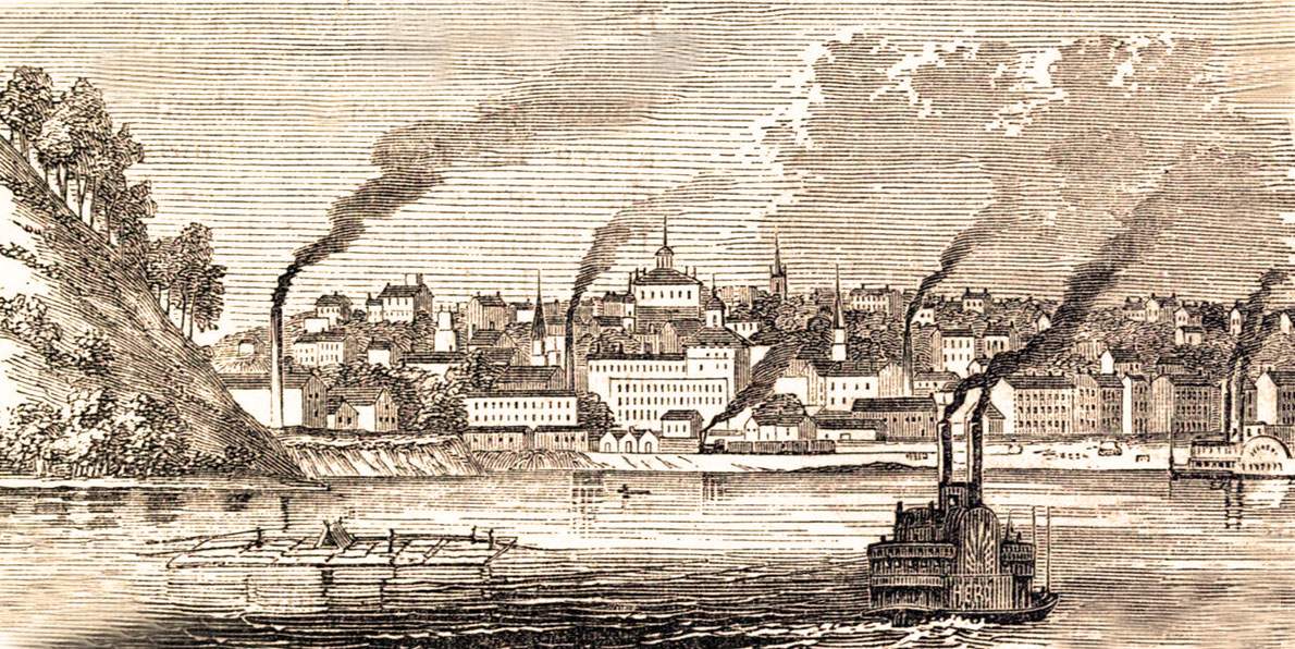 Burlington, Iowa, 1861, artist's impression