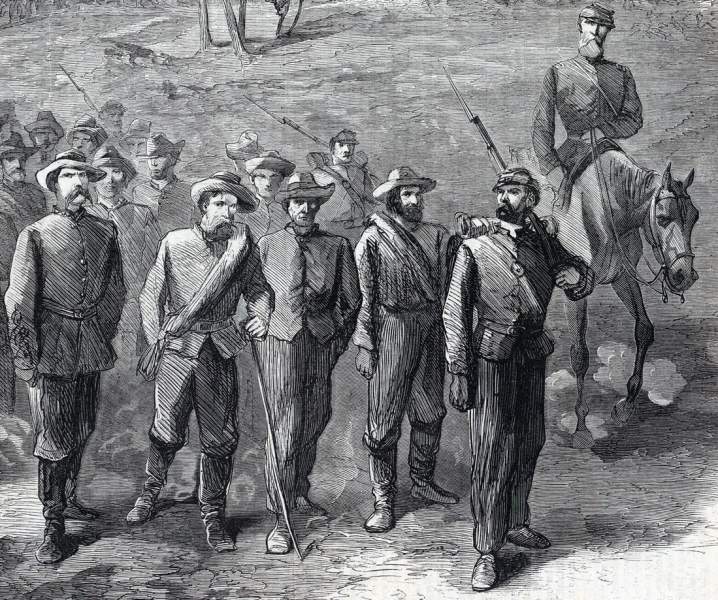 Confederate Prisoners on the march, Georgia, September, 1864, artist's impression, further detail