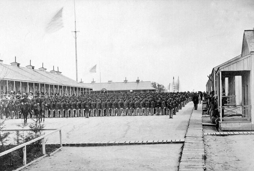 26th United States Colored Troops, Camp William Penn, La Mott, Pennsylvania, 1865, zoomable image