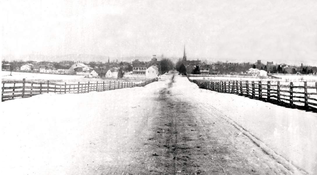 Carlisle, Pennsylvania, from the south, circa 1876, zoomable image