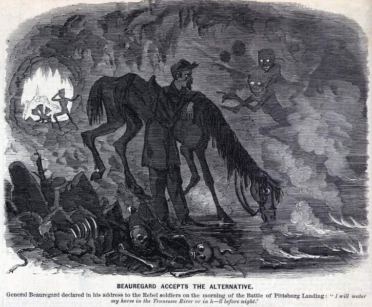 "Beauregard Accepts the Alternative," cartoon, May 10, 1862