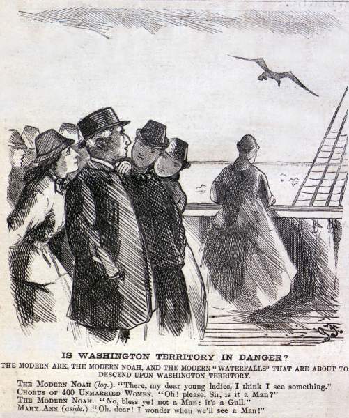 "Is Washington Territory in Danger?," cartoon, Harper's Weekly Magazine, February 3, 1866