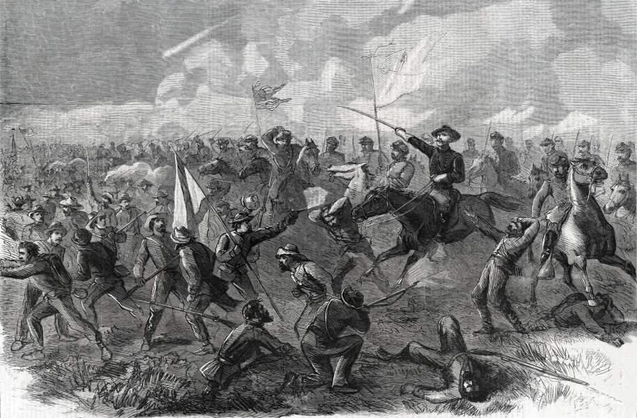 Union Cavalry Action at the Third Battle of Winchester, Virginia, September 19, 1864, artist's impression, zoomable image
