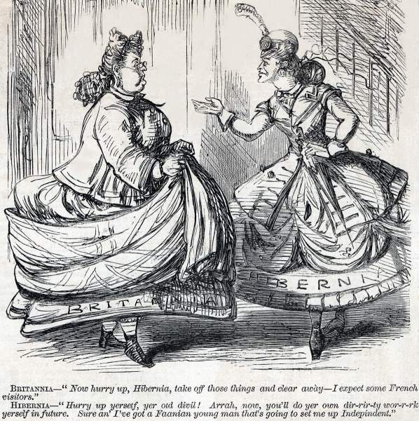 "Britannia and Hibernia," cartoon, Frank Leslie's Illustrated Newspaper, November 4, 1865.