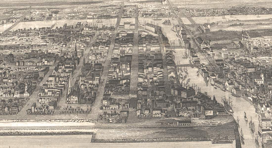 Chicago, Illinois, 1856, engraving, detail