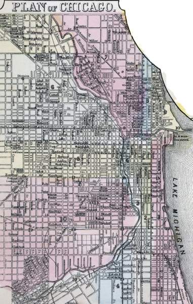 Chicago, Illinois, 1861, zoomable map