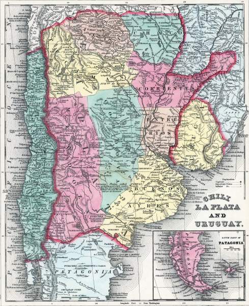Argentina, Chile, and Uruguay, 1857, zoomable map
