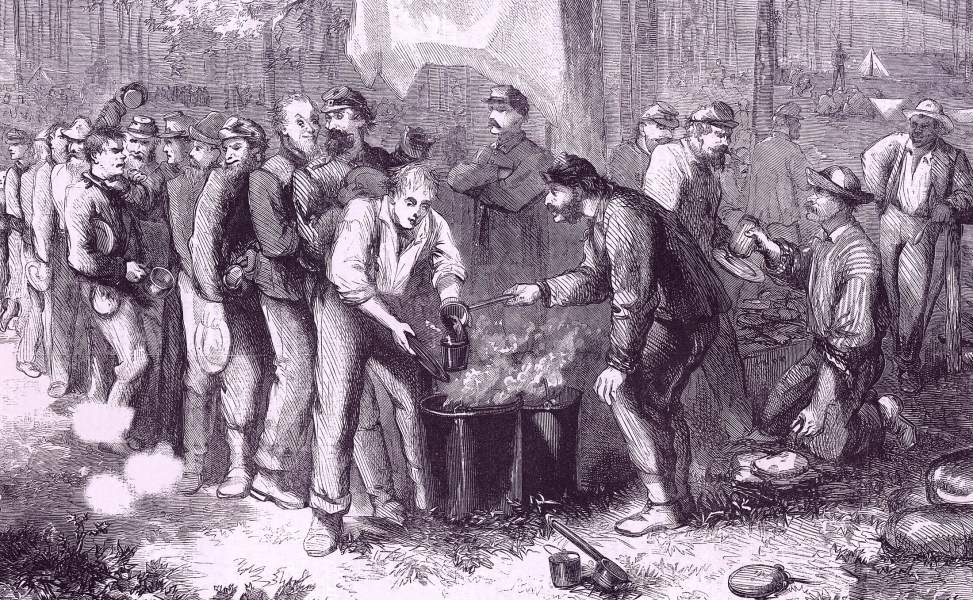 "Drawing Rations," July 1863, Thomas Nast, zoomable image, detail