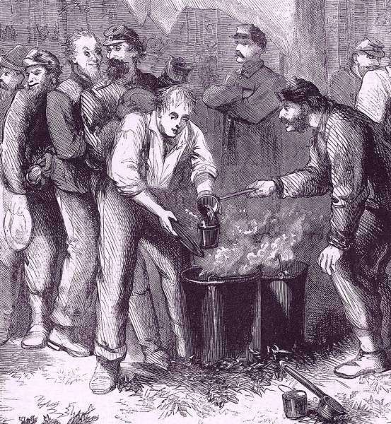 "Drawing Rations," July 1863, Thomas Nast, detail