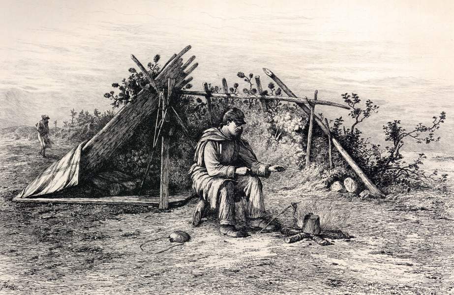 "A Christmas Dinner," Edwin Forbes, copper plate etching, 1876, zoomable image