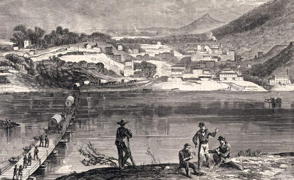 Chattanooga, Tennessee, August 1863, artist's impression, detail