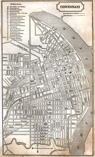 Cincinnati, Ohio, 1853, zoomable map