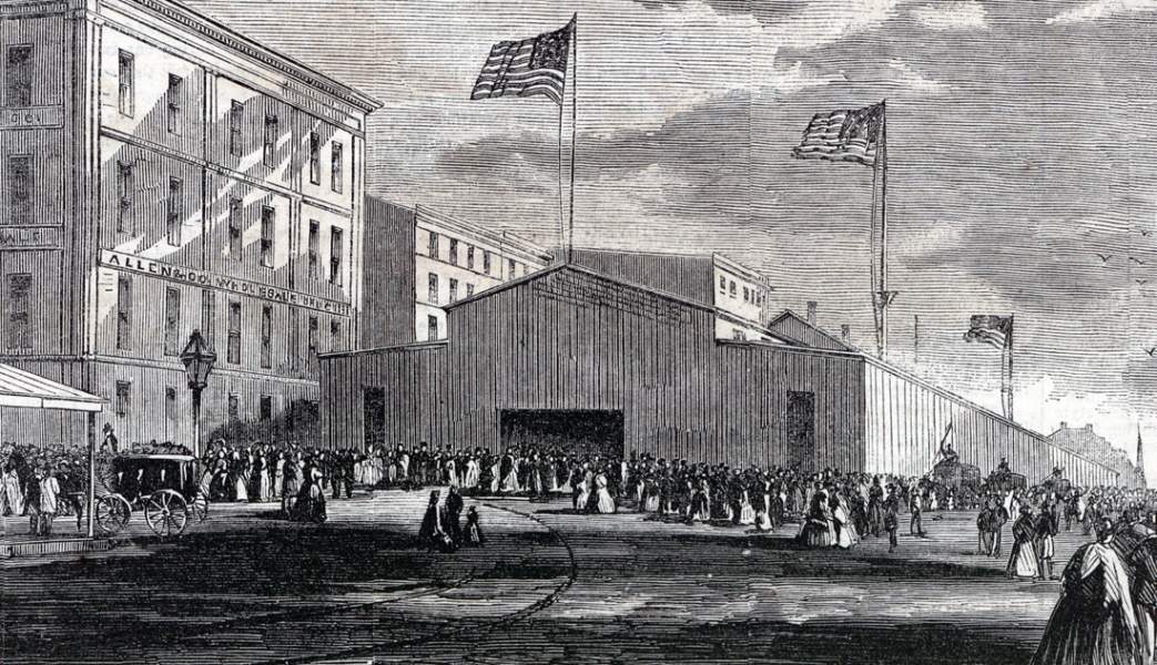 The Great Western Sanitary Fair, Cincinnati, Ohio, December 1863, artist's impression, detail