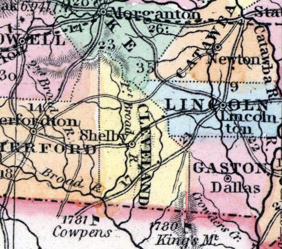 Cleveland County, North Carolina, 1857