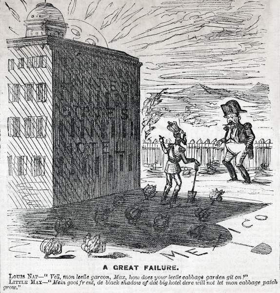 "A Great Failure," cartoon, Frank Leslie's Illustrated Newspaper, July 15, 1865