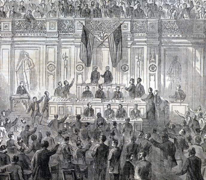 General W. T. Sherman presented to the United States Congress, January 20, 1866, artist's impression, detail