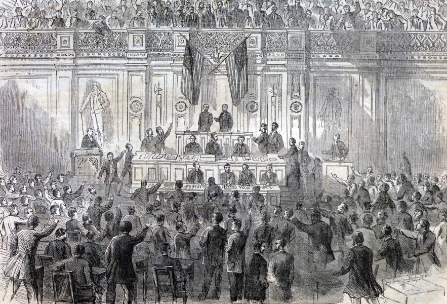 General W. T. Sherman presented to the United States Congress, January 20, 1866, artist's impression, zoomable image