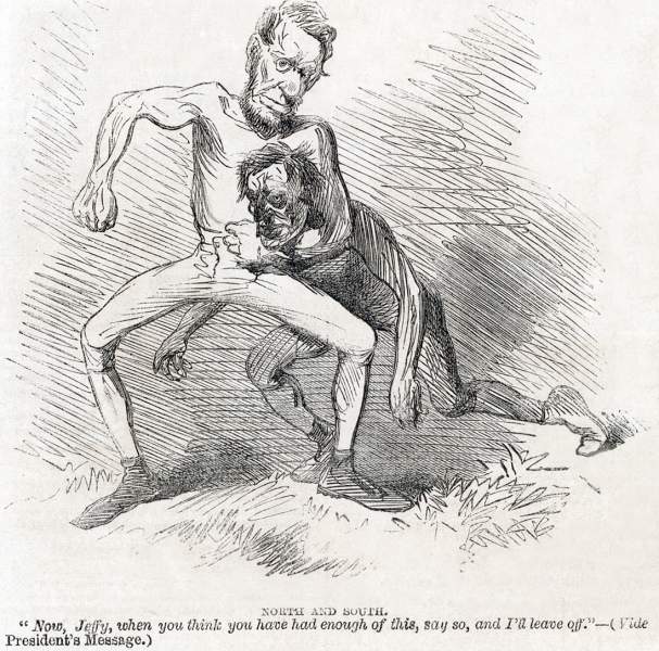 "North and South," cartoon, Frank Leslie's Magazine, December 24, 1864