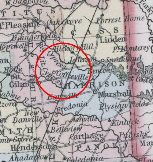 Coffeeville, Texas, 1857