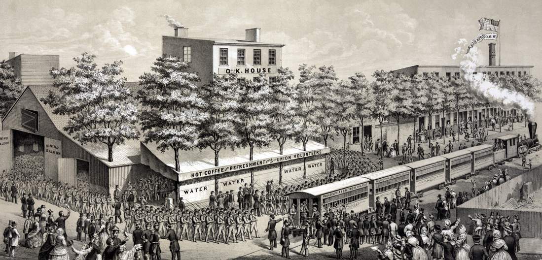 Cooper Volunteer Refreshment Saloon, Philadelphia, Pennsylvania, circa February 12, 1862, detail