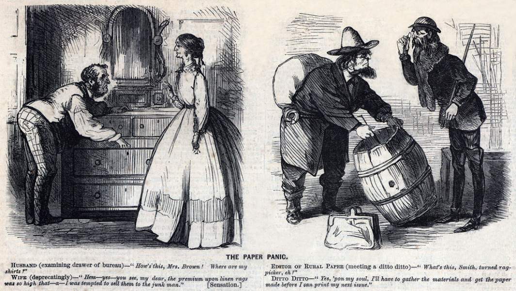 "The Paper Panic," cartoon, January 31, 1863