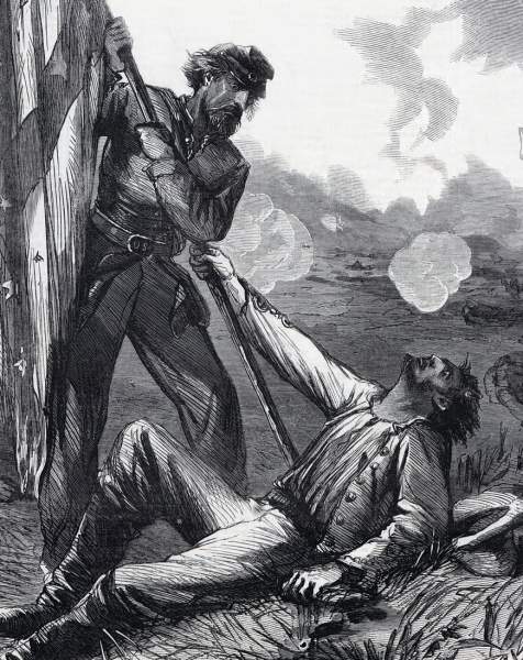 Capture of the flag of the Thirtieth Louisiana, Battle of Ezra Church, artist's impression, detail