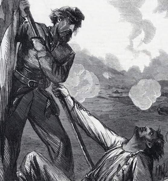 Capture of the flag of the Thirtieth Louisiana, Battle of Ezra Church, artist's impression, further detail