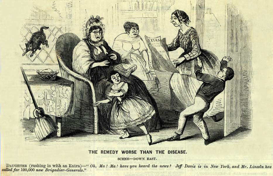 "The Remedy Worse Than the Disease," cartoon, July 4, 1863