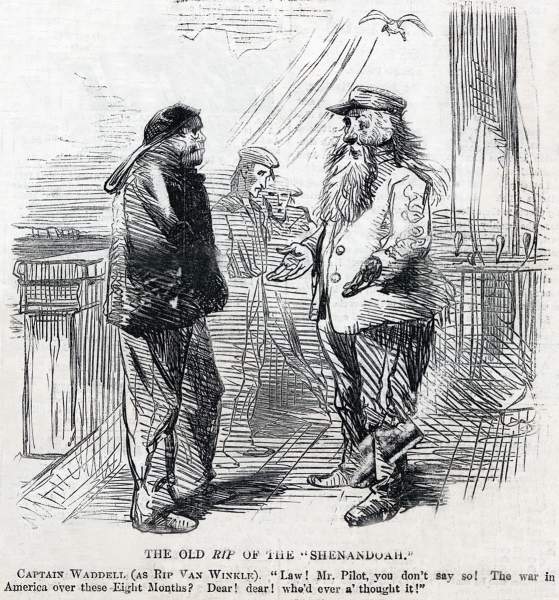 The Old RIP of the 'Shenandoah'," cartoon, Harper's Weekly Magazine, December 9, 1865