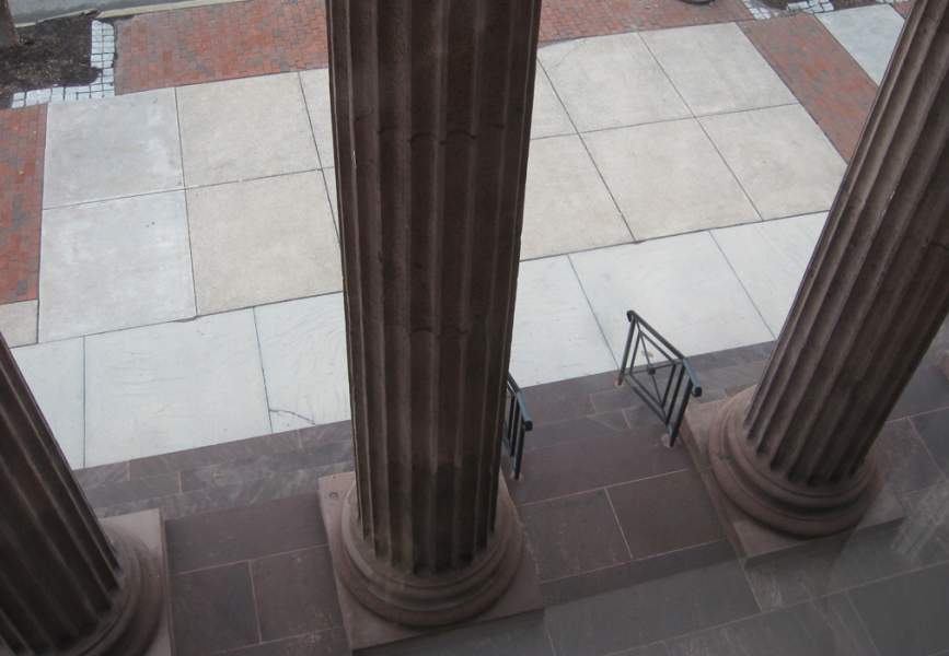 Steps of the old Cumberland County Courthouse, Carlisle, Pennsylvania, March 2011