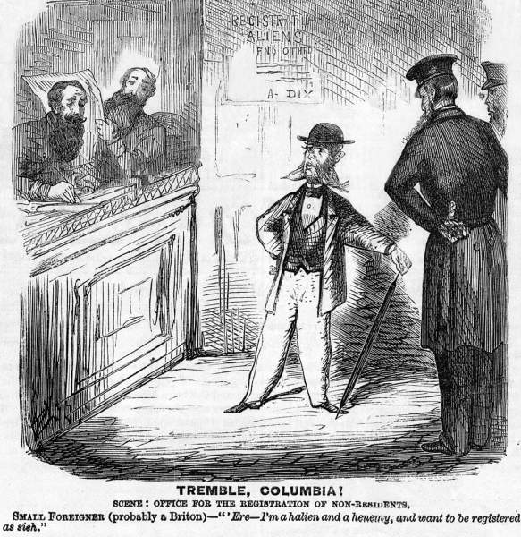 "Tremble, Columbia!" cartoon, Frank Leslie's Magazine, December 24, 1864
