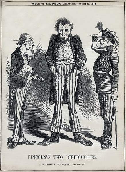 "Lincoln's Two Difficulties,” cartoon, August 23, 1862