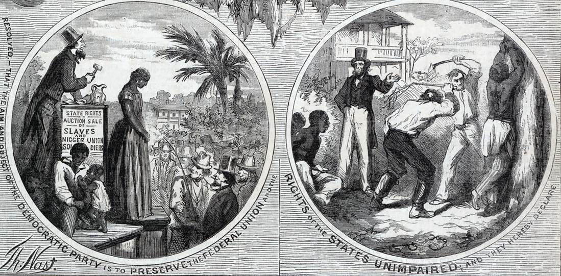 "The Chicago Platform," Thomas Nast, Harper's Weekly, October 15, 1864, detail