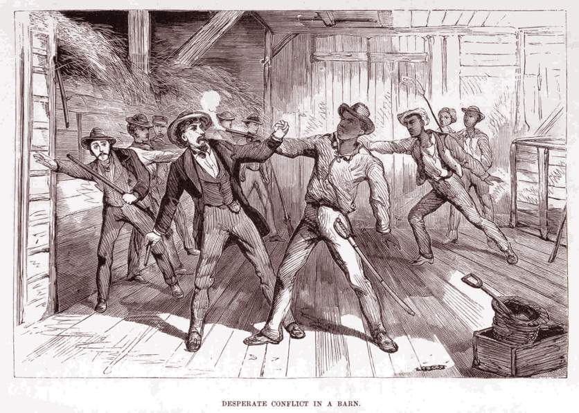 "Desperate Conflict in a Barn," October, 1853
