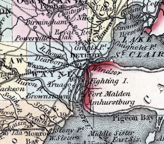 Detroit, Michigan and Surrounding Area, 1857