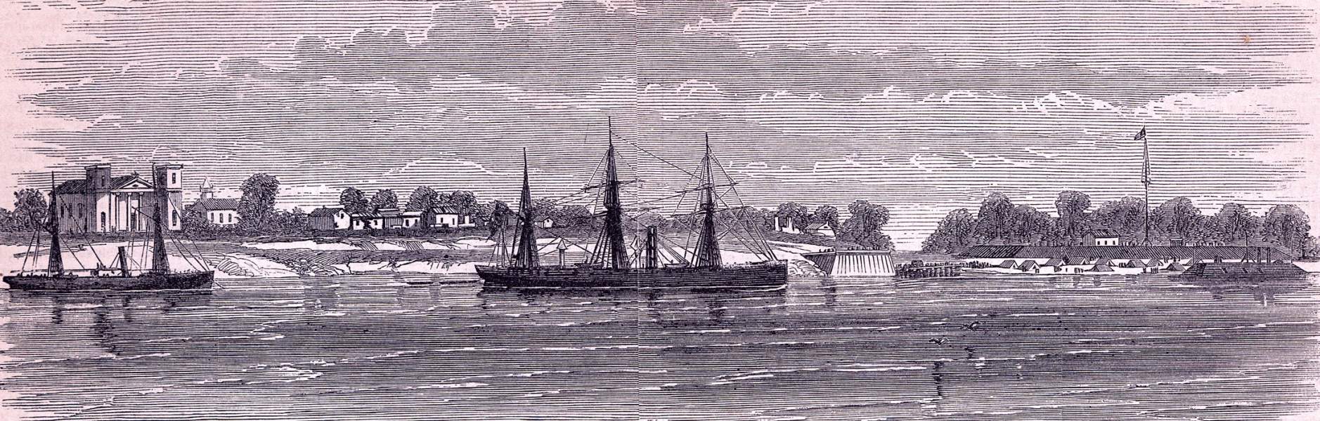 Donaldsonville, Louisiana, July 1863, artist's impression, zoomable image