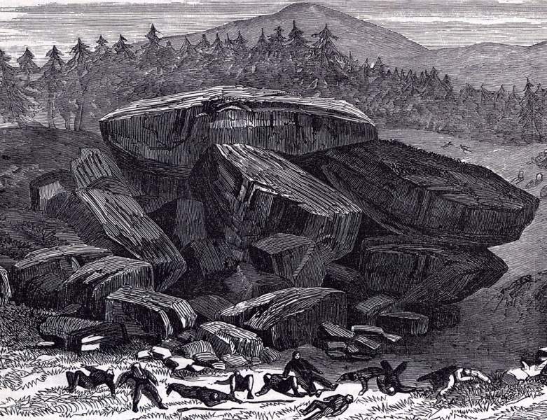 Devil's Den, Gettysburg, Pennsylvania, July 5, 1863, artist's impression, detail