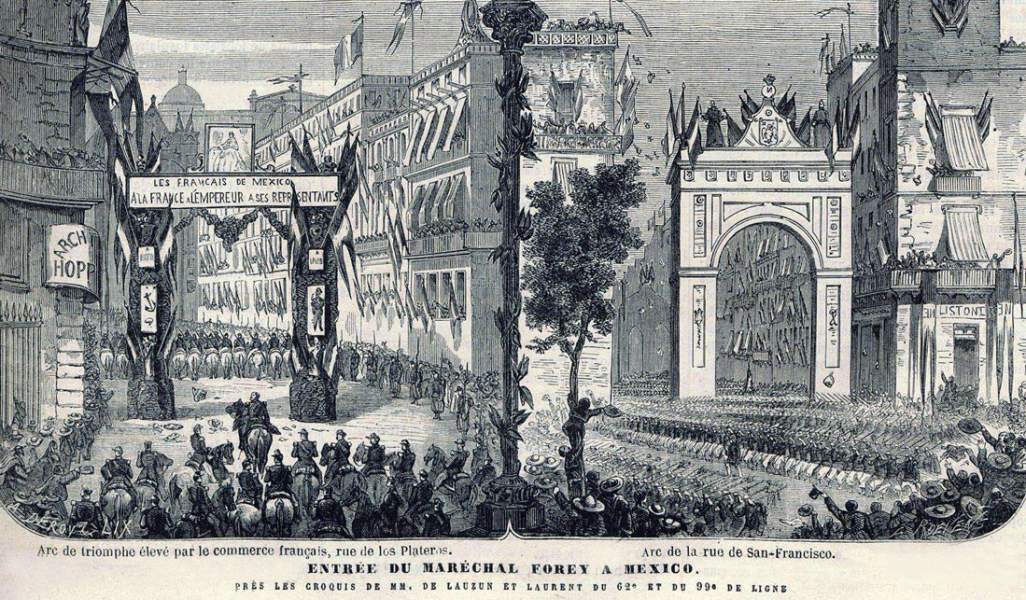 Entry of French forces into Mexico City, June 7, 1863, artist's impression for French magazine